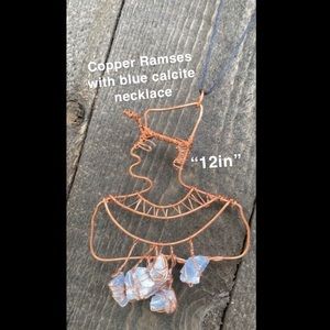 Copper Ramses with blue calcite necklace